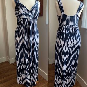 INC International Concepts Navy & White Maxi Dress